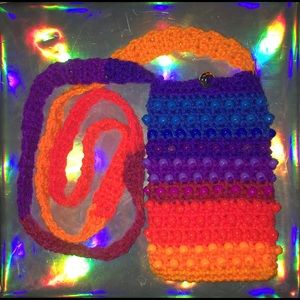 Handmade beaded crossbody phone/water satchel